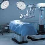 Interventional radiologist utilizing modern live-fluoroscopy digital screens in an Egyptian hospital suite.